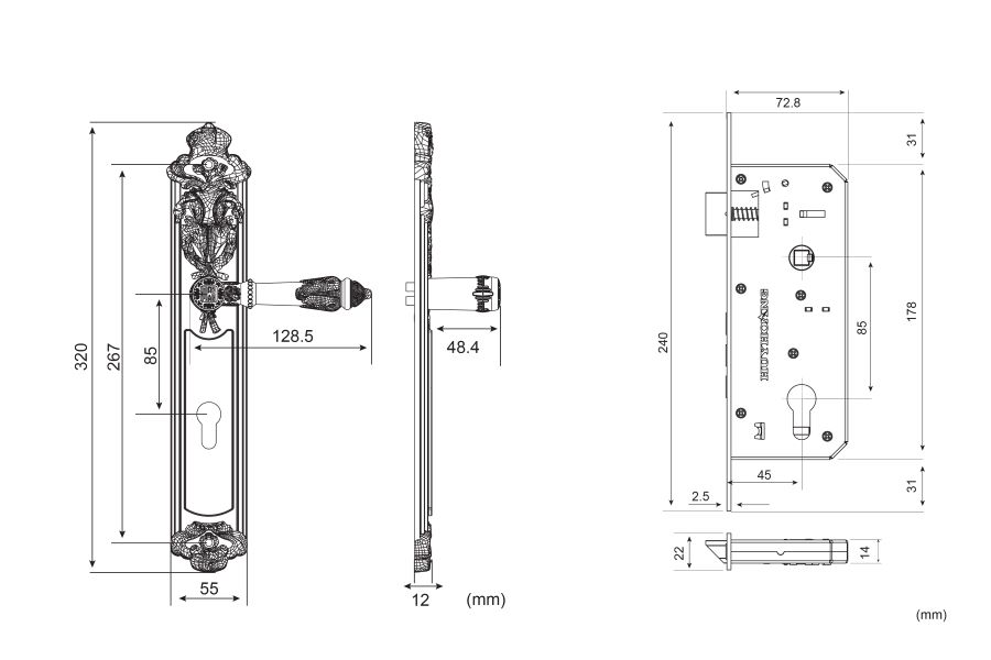 Thông số kỹ thuật của khóa HC 8524