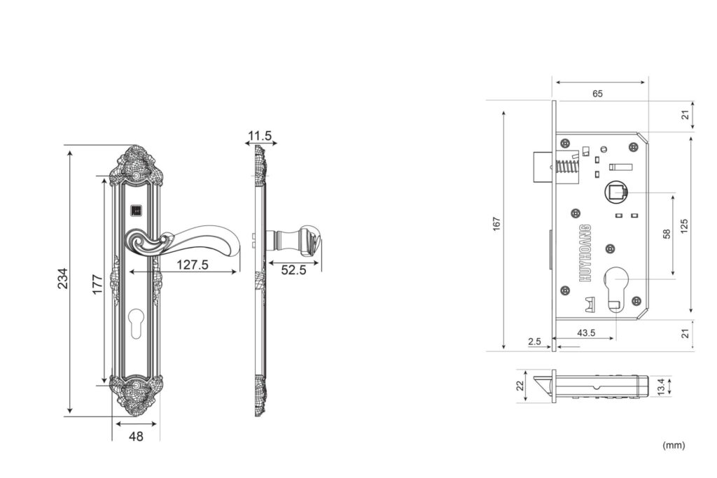 Thông số kỹ thuật khóa cửa gỗ HCP 5829