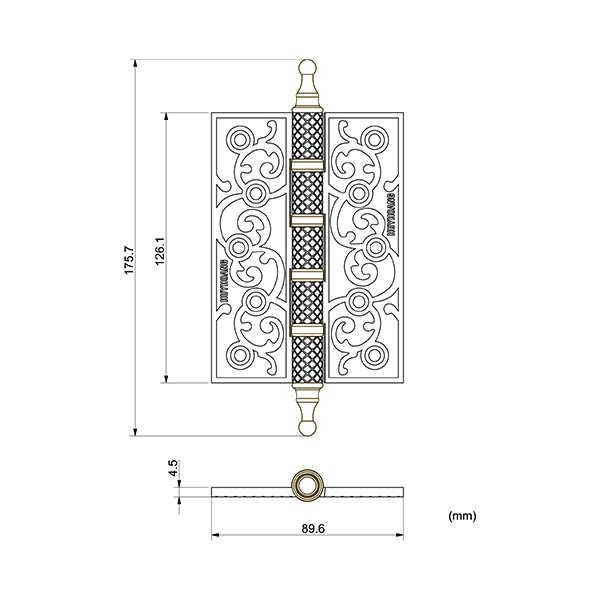 Kích thước bản lề lá HCP 01